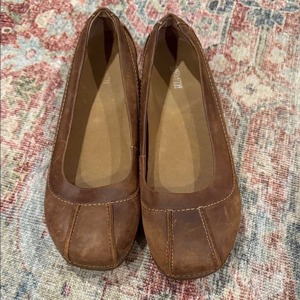 Brown Leather Women's Flats